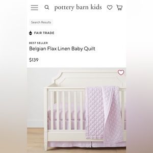 Pottery Barn Crib Quilt - Lavender